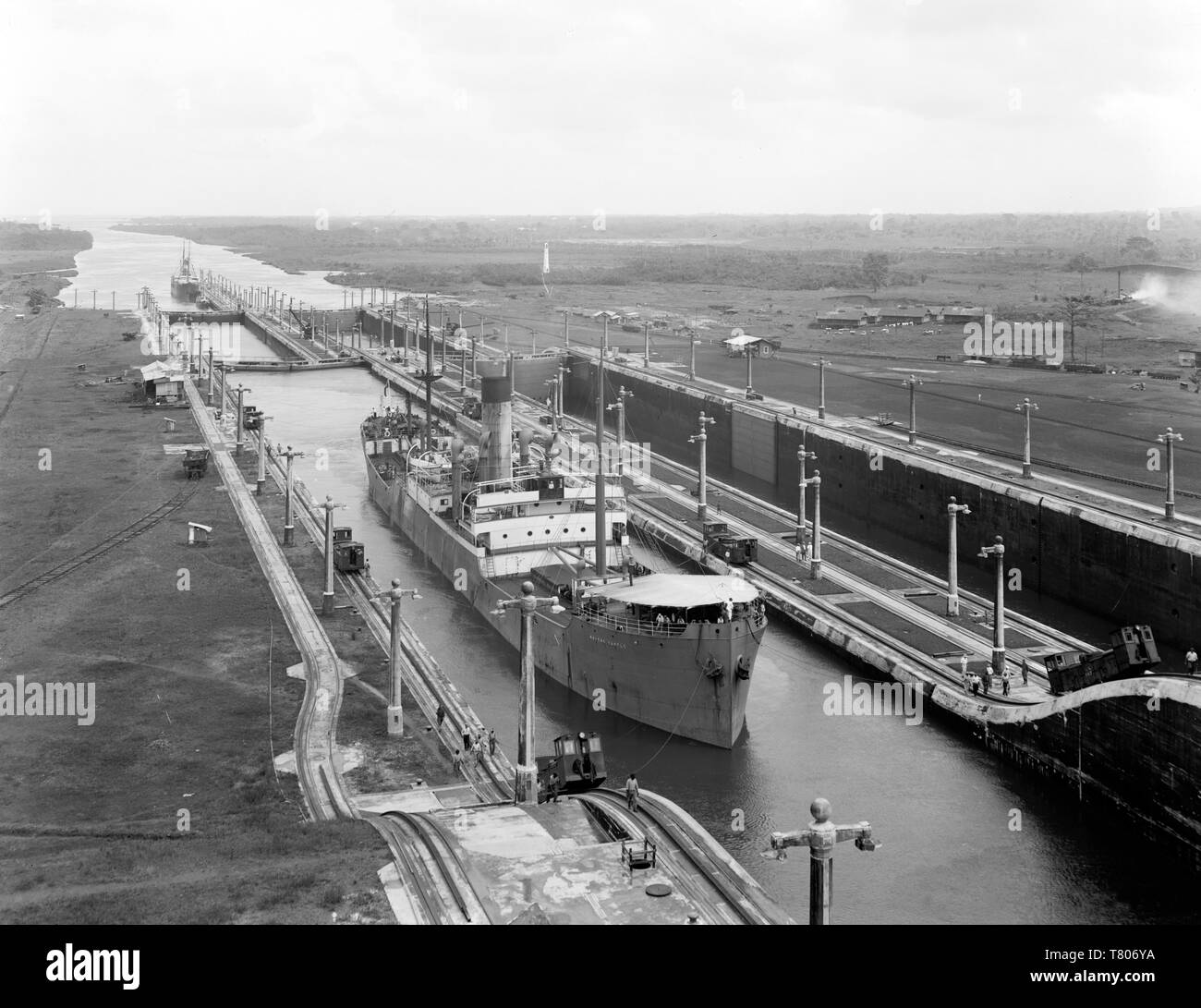 Gatun Lock, Panama Canal, c. 1915 Stock Photo