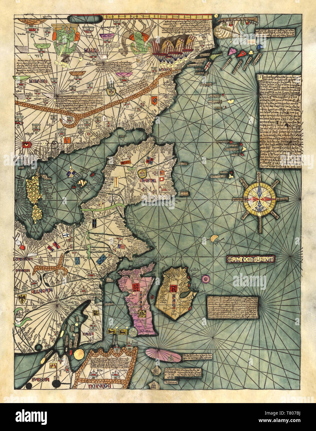 Abraham Cresques, Catalan Atlas, 1375 Stock Photo