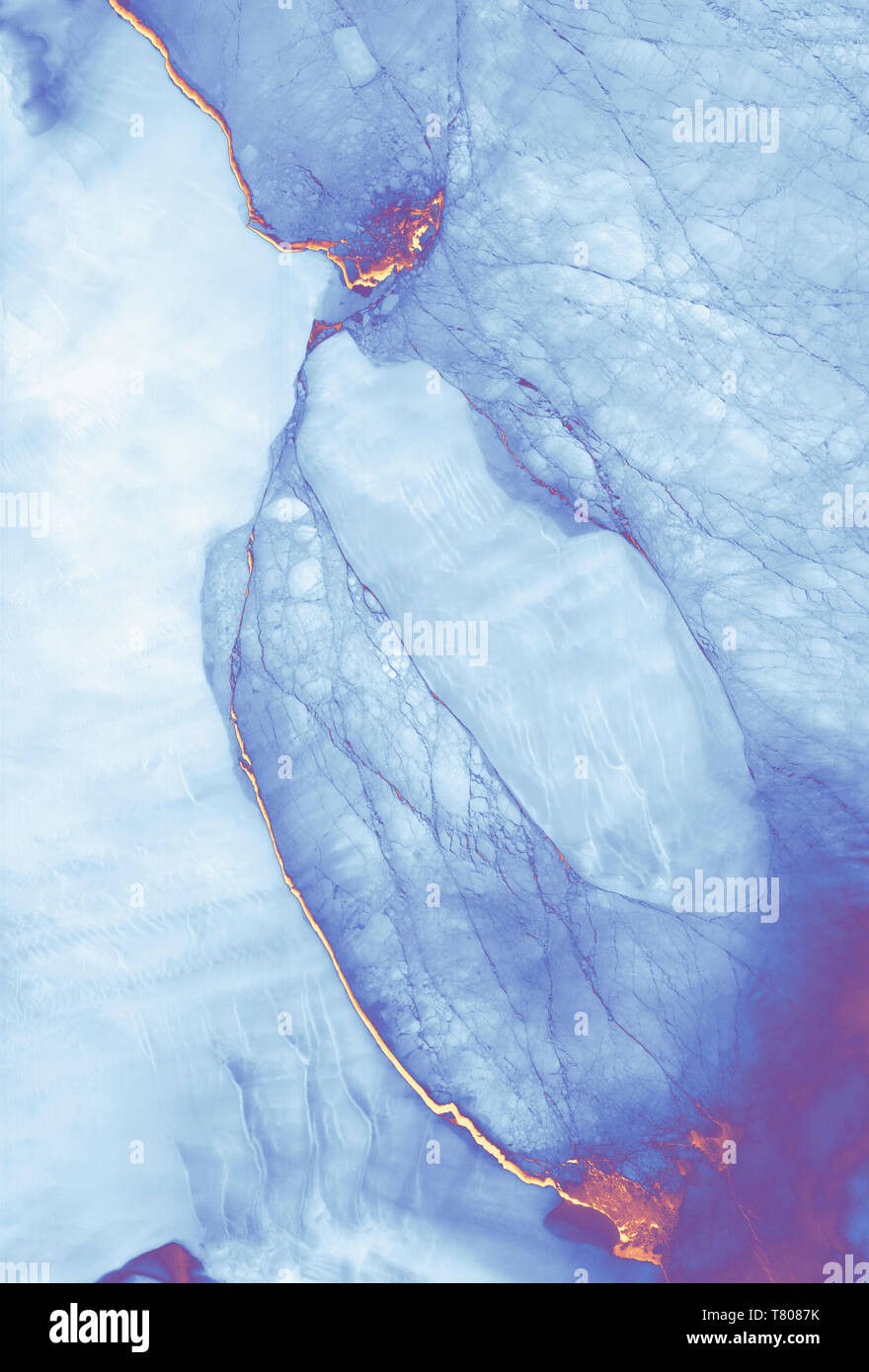 Larsen C iceberg, September 2018, satellite image Stock Photo