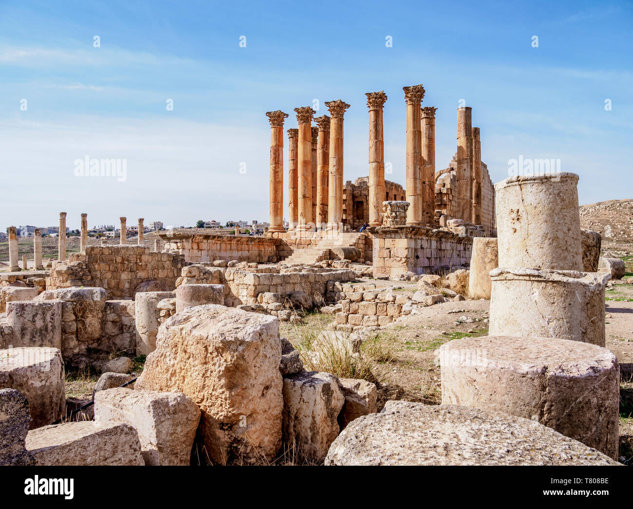 Temple of Artemis, Jerash, Jerash Governorate, Jordan, Middle East Stock Photo