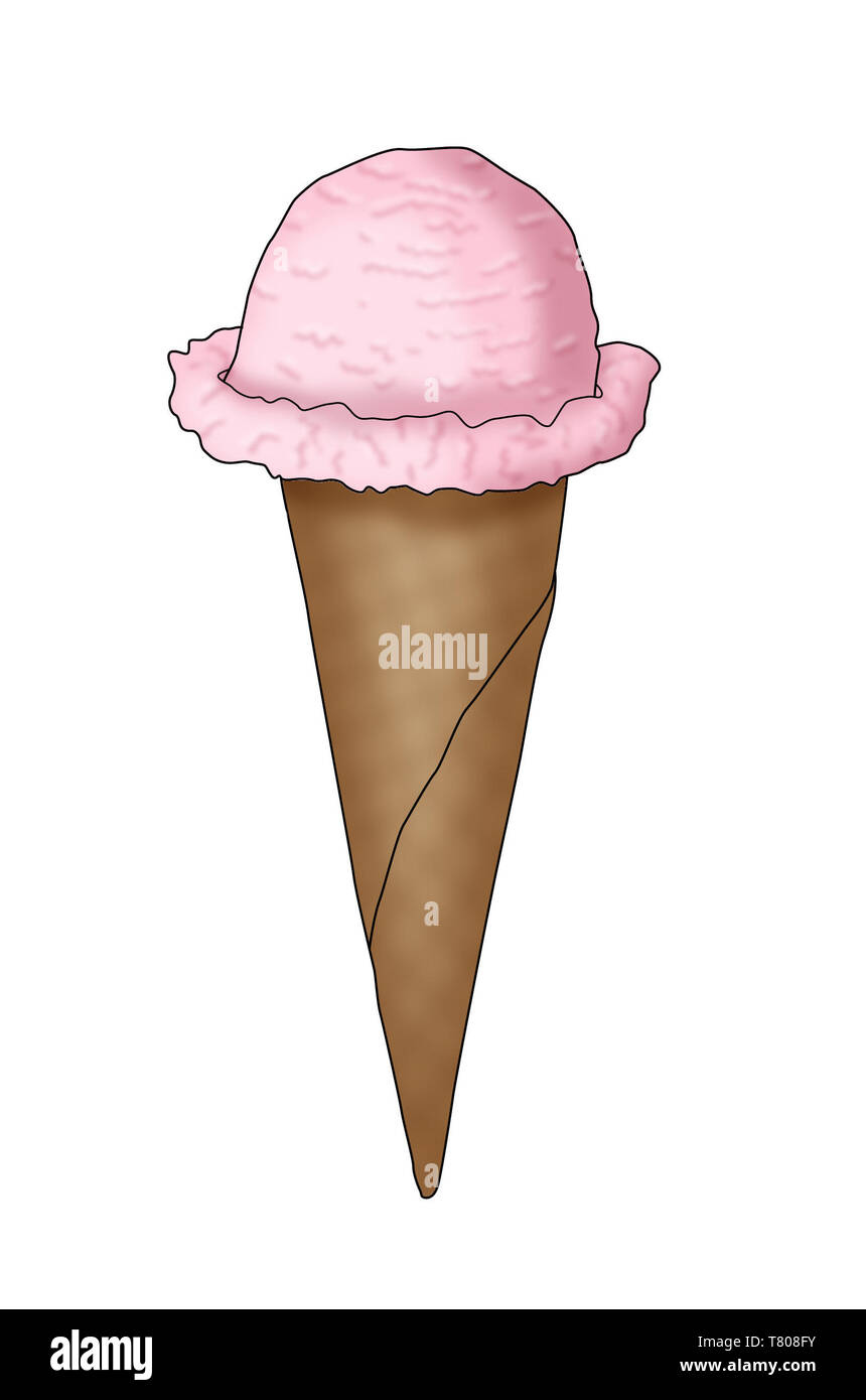 Ice Cream, Junk Food, Illustration Stock Photo