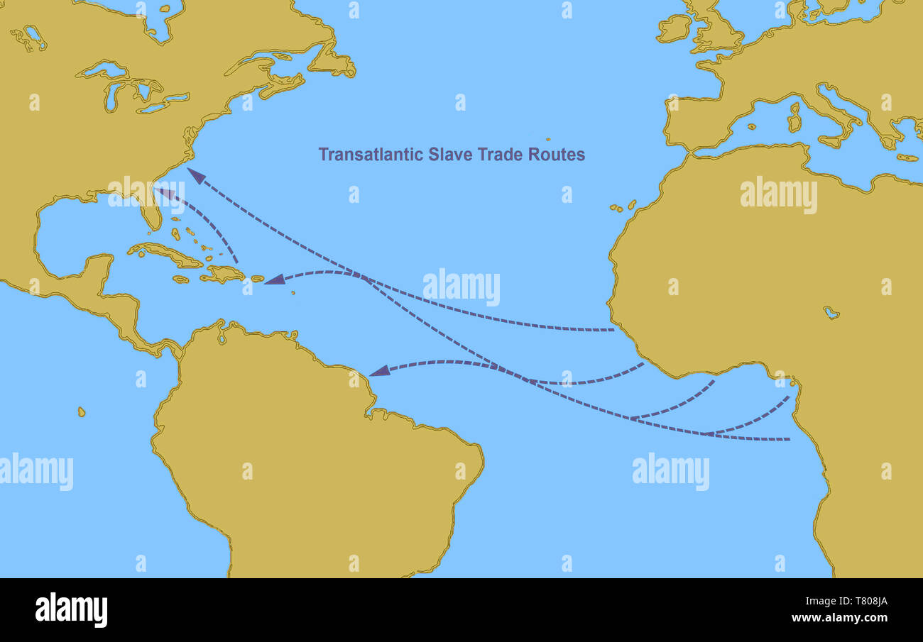 Transatlantic Slave Trade Routes, 16th-19th Centuries Stock Photo