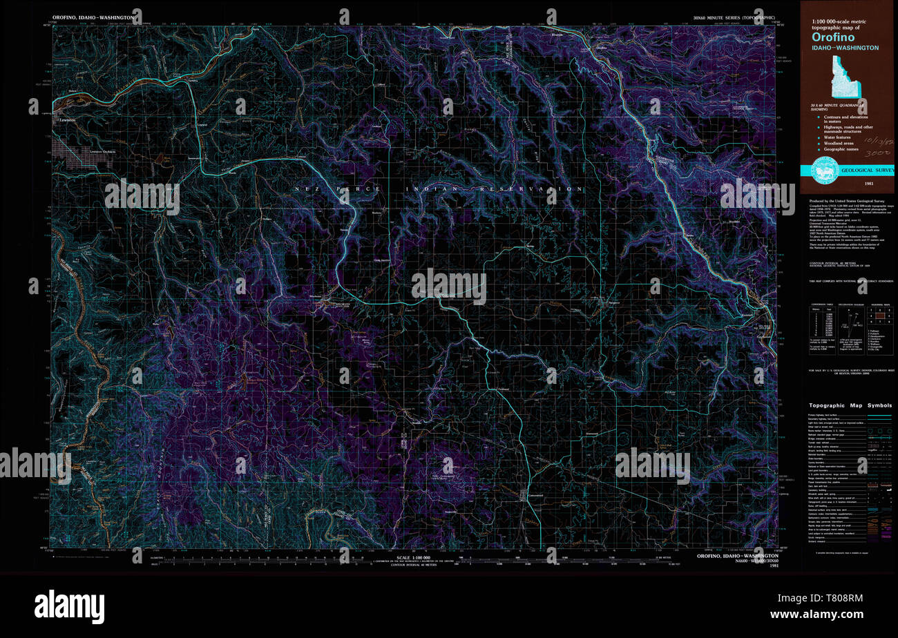 Orofino map hires stock photography and images Alamy