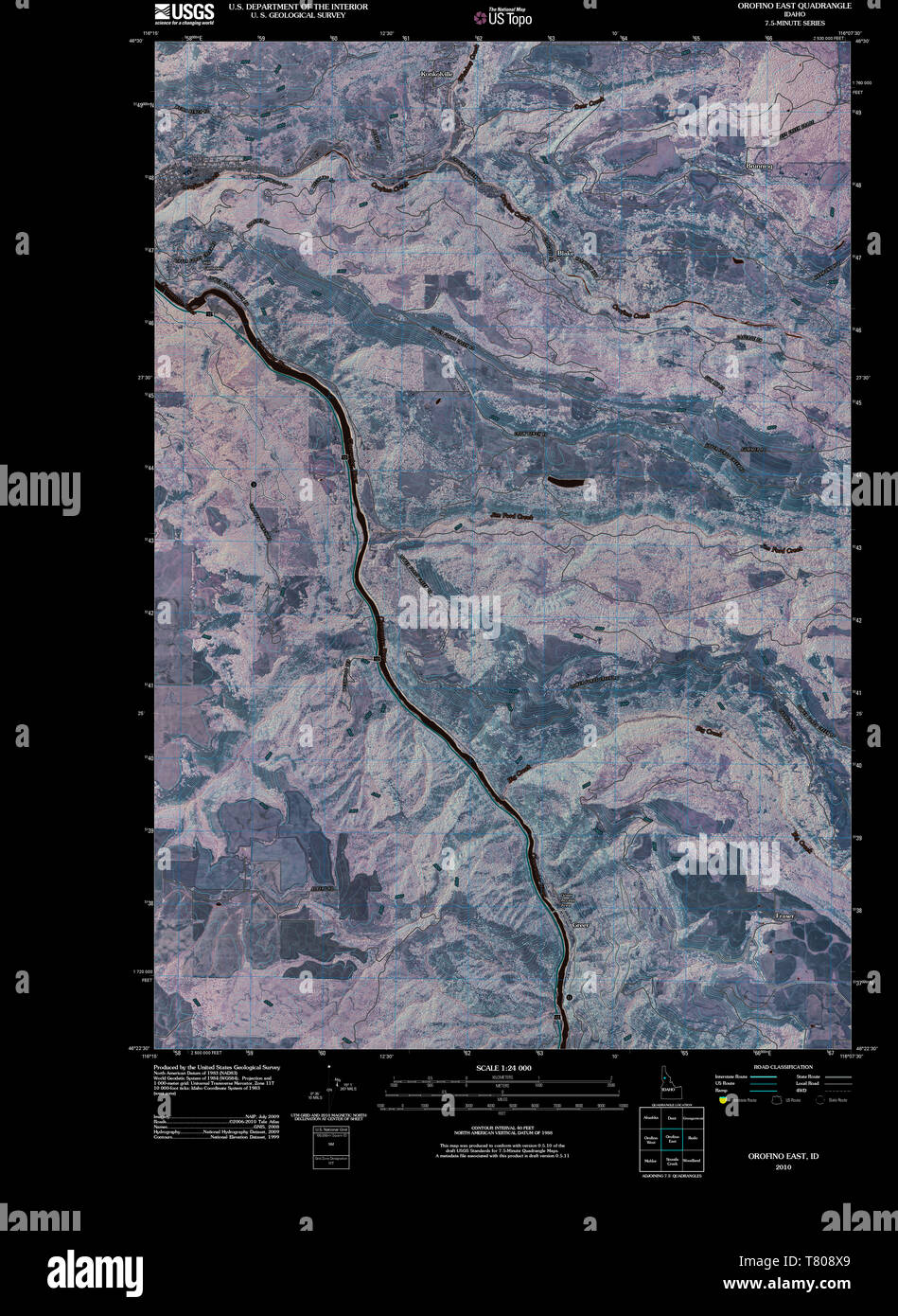Orofino map hires stock photography and images Alamy