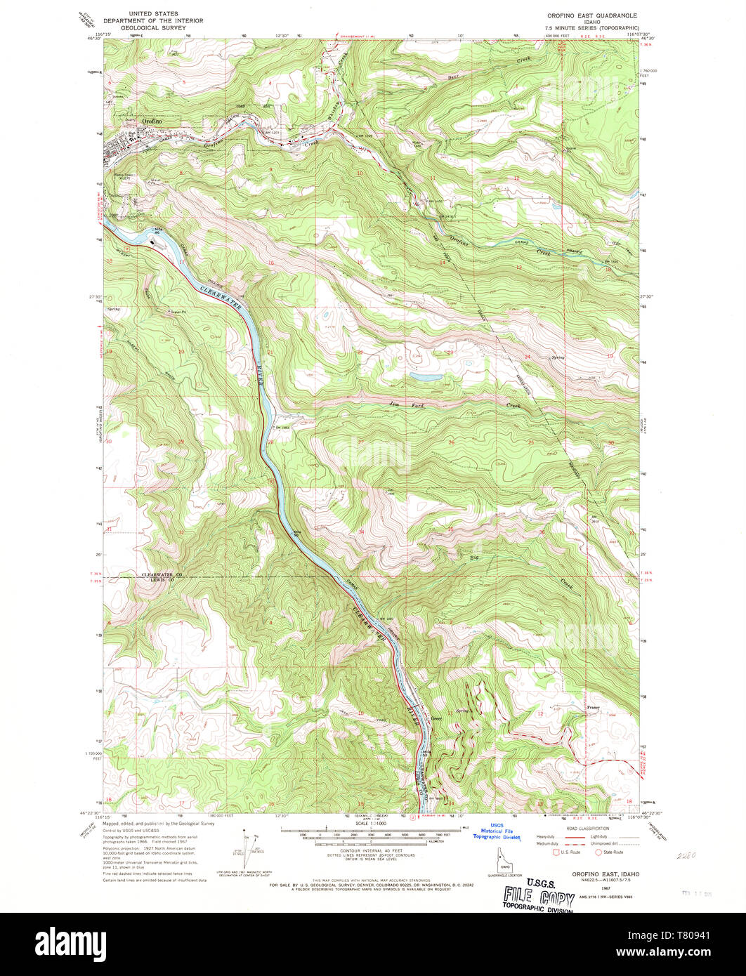 Orofino map hires stock photography and images Alamy