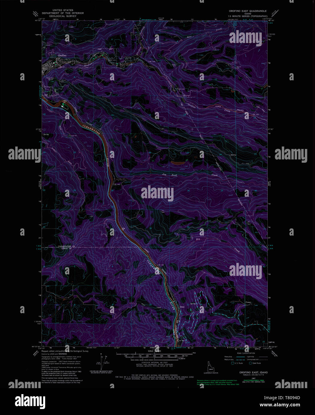 Orofino map hires stock photography and images Alamy