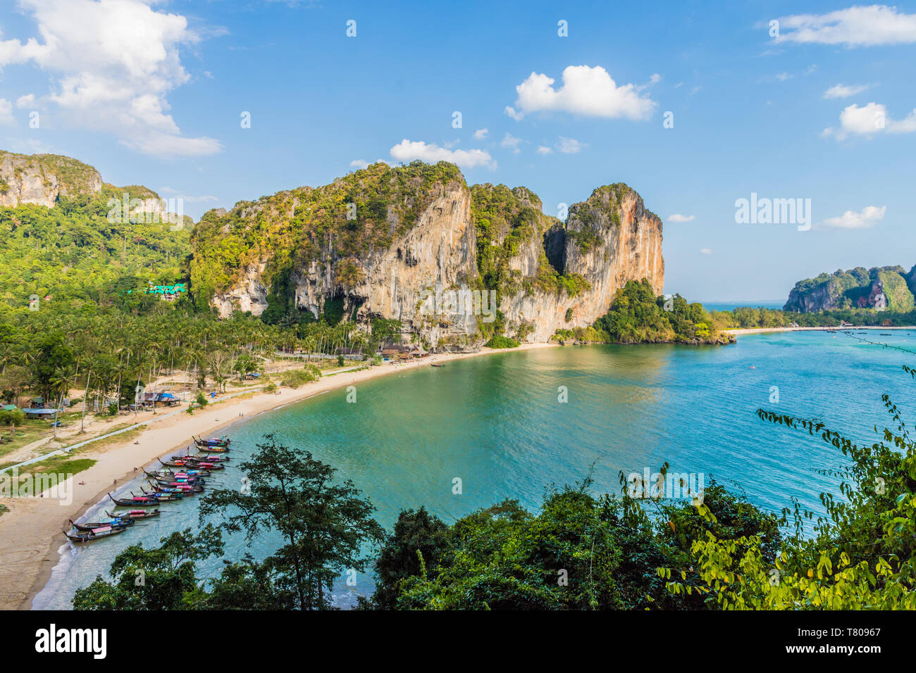Tonsai beach and karst landscape in Railay, Ao Nang, Krabi Province, Thailand, Southeast Asia, Asia Stock Photo