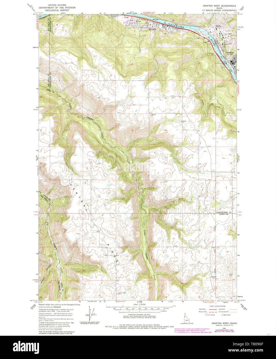 Orofino idaho map Cut Out Stock Images & Pictures Alamy