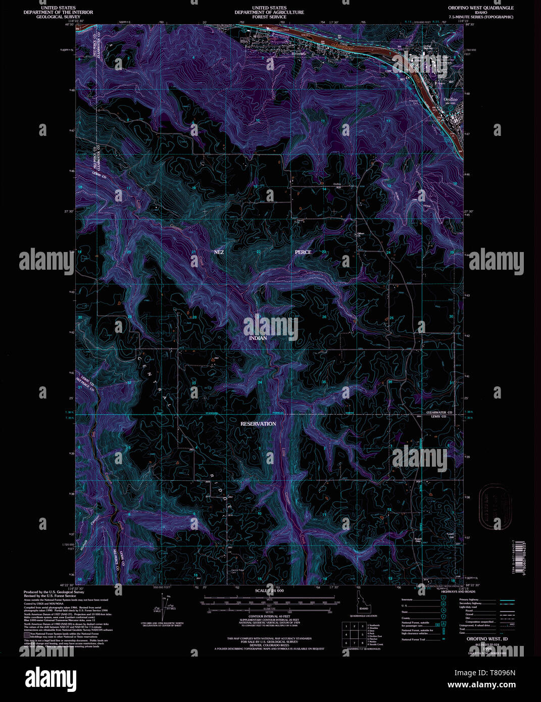 Orofino map hires stock photography and images Alamy