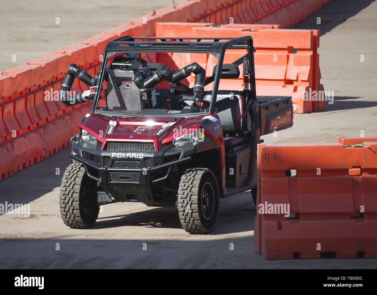 RoboSimian Drives Slalom Course Stock Photo