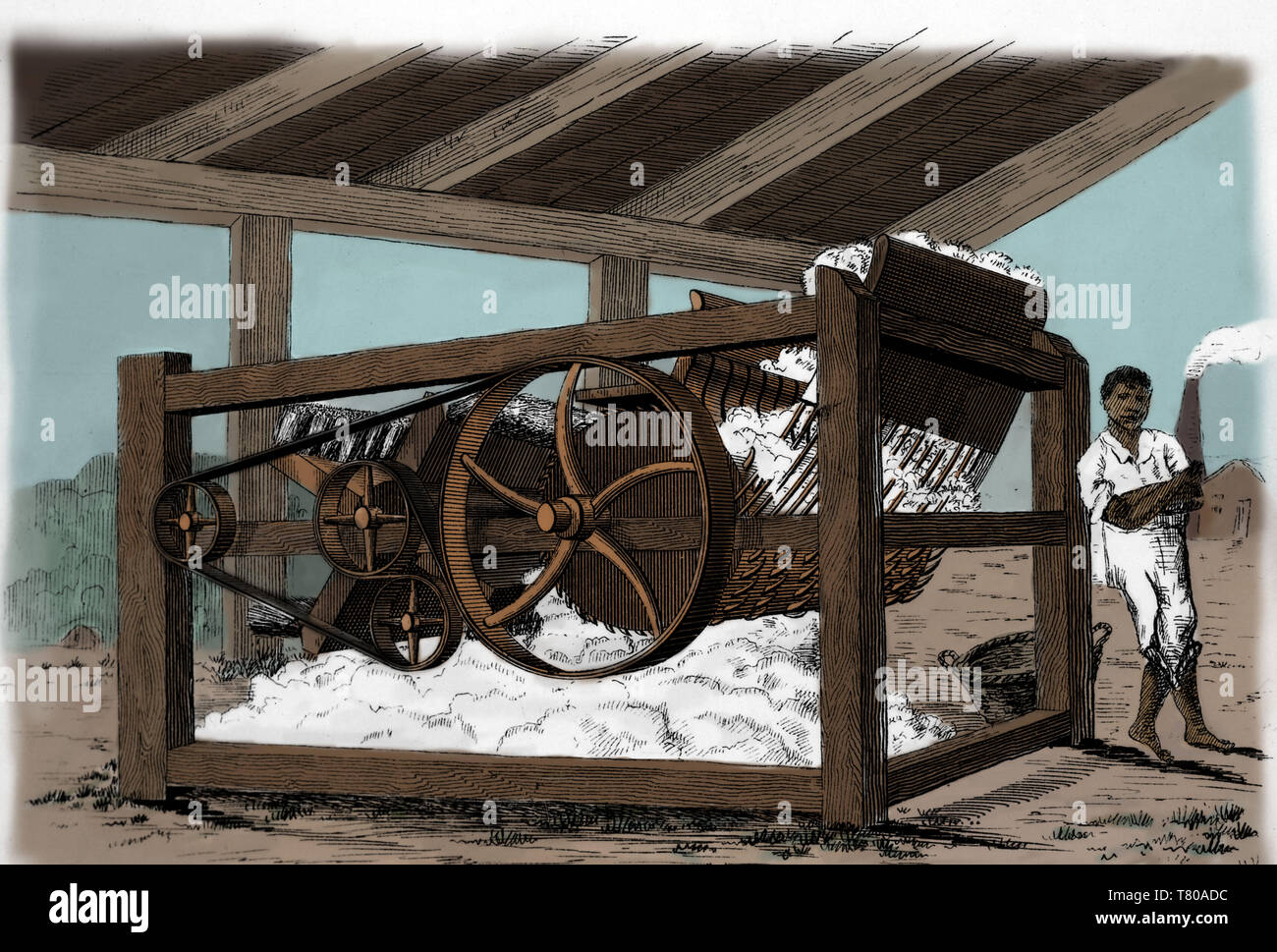 Eli Whitney, Cotton Gin, 18th Century Stock Photo