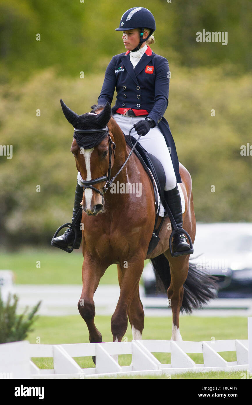 Kelso, Scottish Borders, UK. 9th May 2019. Dressage takes place on day 1 of the Floors Castle Horse Trials in the grounds of Floors Castle, Kelso, Scottish Borders. Credit: Scottish Borders Media/Alamy Live News Stock Photo