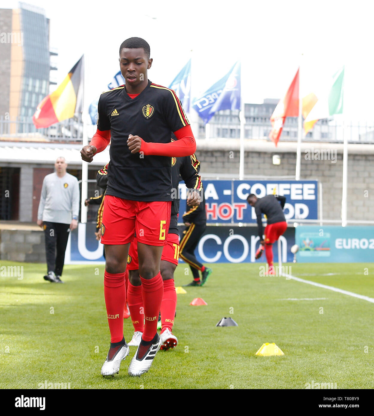 Tallaght Stadium Dublin Ireland 9th May 19 Uefa Under 17 European Football Championships Belgium Versus Ireland Marco Kana C Of Belgium U17 Warmup Prior To Kickoff Credit Action Plus Sports Alamy Live News