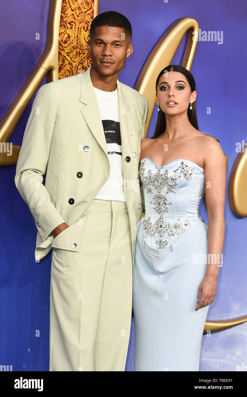 London, UK. 09th May, 2019. LONDON, UK. May 09, 2019: Jordan Spence & Naomi Scott at the 'Aladdin' premiere at the Odeon Luxe, Leicester Square, London. Picture: Steve Vas/Featureflash Credit: Paul Smith/Alamy Live News Stock Photo
