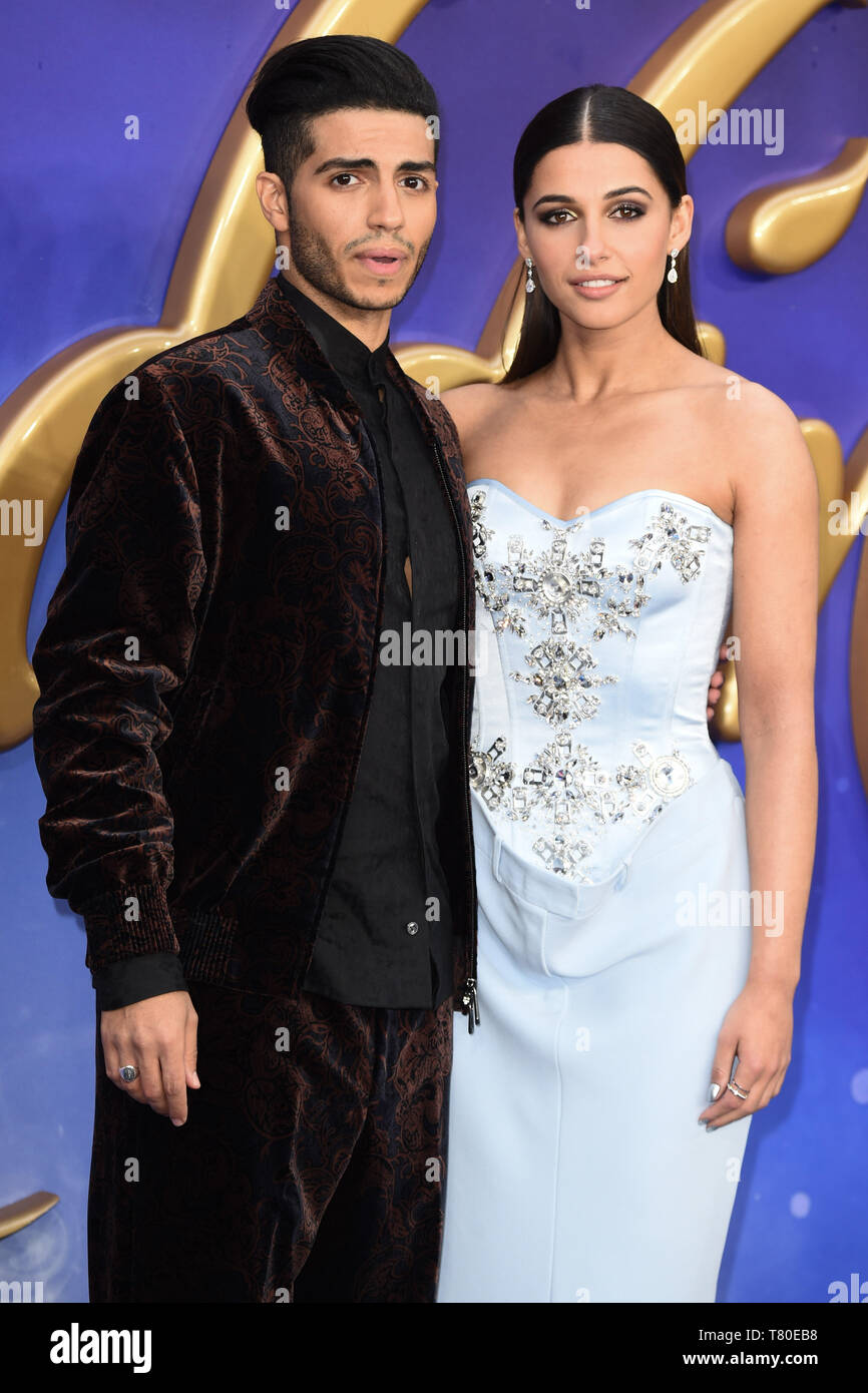 London, UK. 09th May, 2019. LONDON, UK. May 09, 2019: Mena Massoud & Naomi Scott at the 'Aladdin' premiere at the Odeon Luxe, Leicester Square, London. Picture: Steve Vas/Featureflash Credit: Paul Smith/Alamy Live News Stock Photo