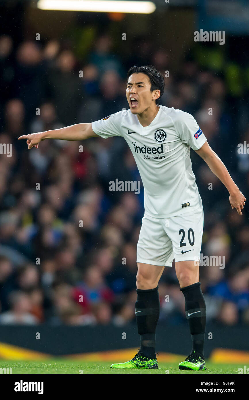 London, UK. 09th May, 2019. Makoto Hasebe of Eintracht Frankfurt during the UEFA Europa League semi-final match between Chelsea and Eintracht Frankfurt at Stamford Bridge, London, England on 9 May 2019. Photo by Salvio Calabrese.  Editorial use only, license required for commercial use. No use in betting, games or a single club/league/player publications. Credit: UK Sports Pics Ltd/Alamy Live News Stock Photo