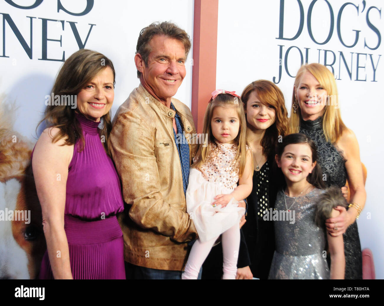 Los Angeles, California, USA 9th May 2019  Director Gail Mancuso, actor Dennis Quaid, actress Emma Volk, actress Kathryn Prescott, actress Abby Ryder Fortson and actress Marg Helgenberger attend Universal Pictures and Amblin Entertainment Present The Premiere of A Dog's Journey on May 9, 2019 at Arclight Hollywood in Los Angeles, California, USA. Photo by Barry King/Alamy Live News Stock Photo
