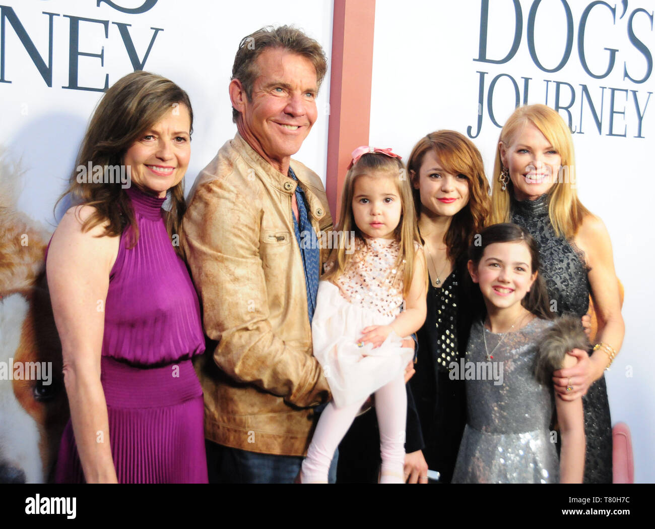 Los Angeles, California, USA 9th May 2019  Director Gail Mancuso, actor Dennis Quaid, actress Emma Volk, actress Kathryn Prescott, actress Abby Ryder Fortson and actress Marg Helgenberger attend Universal Pictures and Amblin Entertainment Present The Premiere of A Dog's Journey on May 9, 2019 at Arclight Hollywood in Los Angeles, California, USA. Photo by Barry King/Alamy Live News Stock Photo
