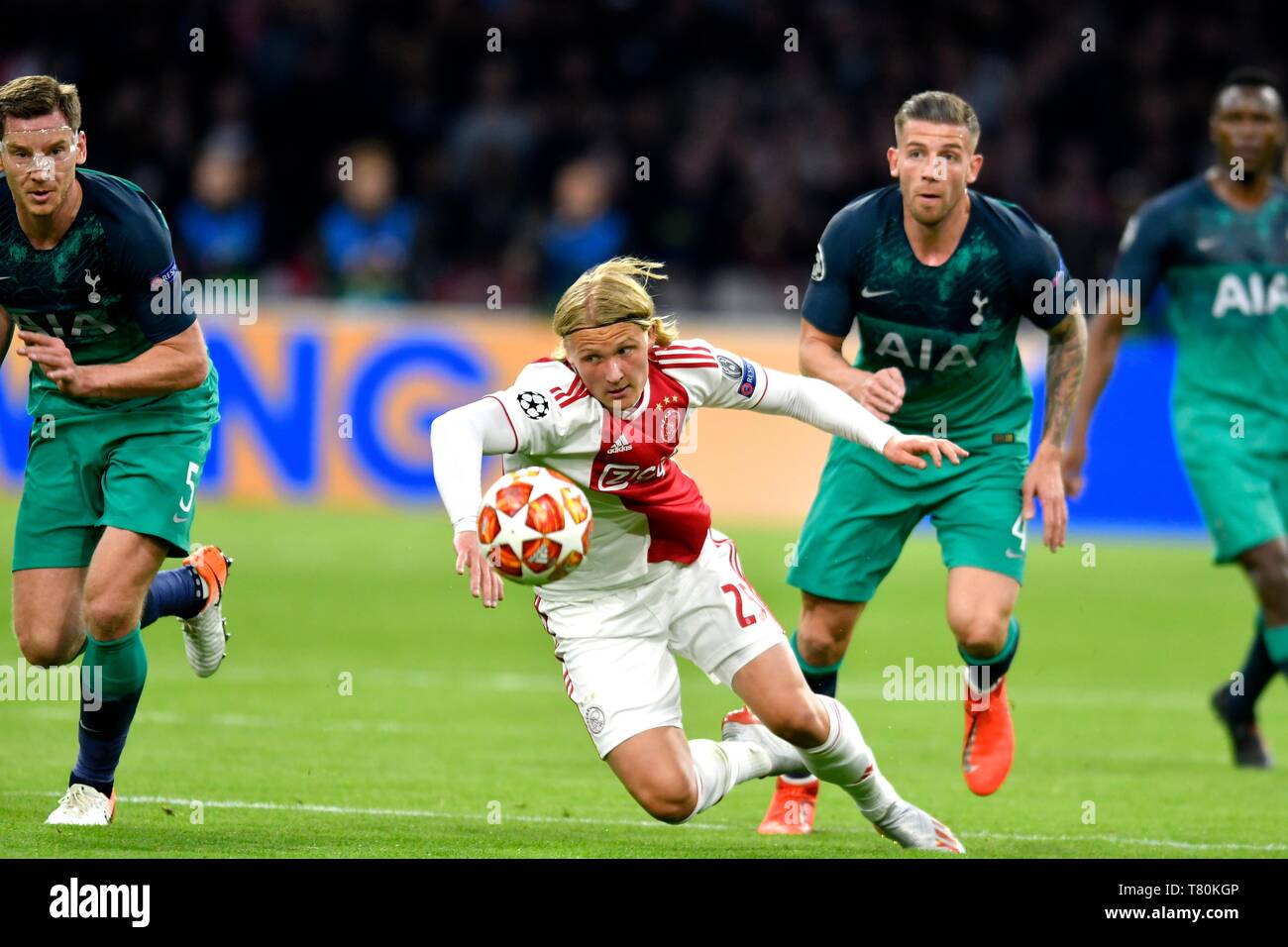 Kasper Dolberg (Ajax) . Football Champions League 2018/2019 semi final Ajax-Tottenham  Hotspur on May 8, 2019 in Amsterdam, The Netherland (Photo by Sander  Chamid/SCS/AFLO) HOLLAND OUT Stock Photo - Alamy