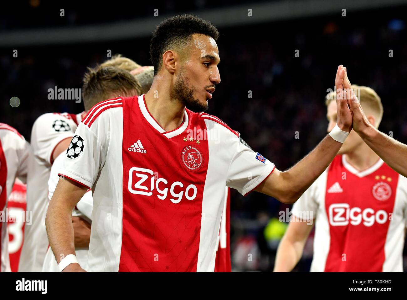Noussair Mazraoui (Ajax) . Football Champions League 2018/2019 semi final  Ajax-Tottenham Hotspur on May 8, 2019 in Amsterdam, The Netherland (Photo  by Sander Chamid/SCS/AFLO) HOLLAND OUT Stock Photo - Alamy