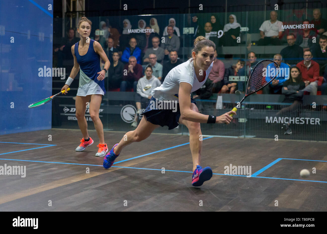 National Squash Centre, Manchester, UK. 10th 2019. Manchester Open Squash championships, day 2; Joelle King (NZL) right in her second round match against Nele Gilis (BEL) Credit: Action Plus Sports/Alamy Live