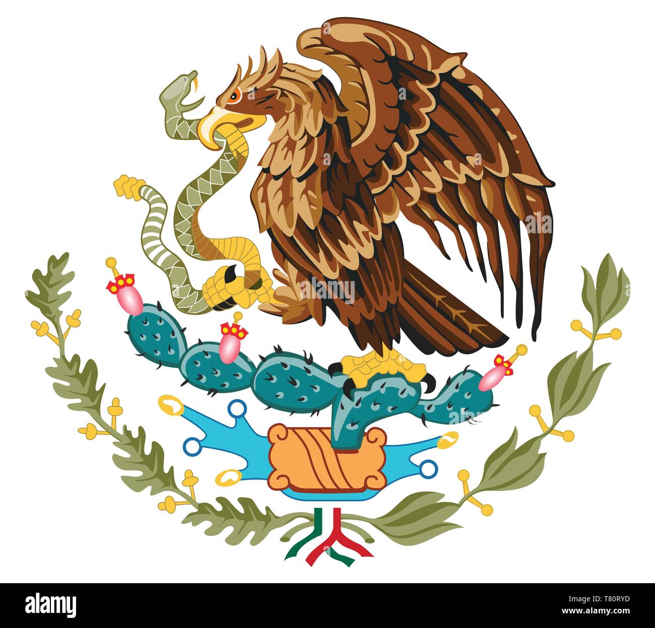 vector isolated on white coat of arm of Mexico Stock Vector Image &amp; Art ...