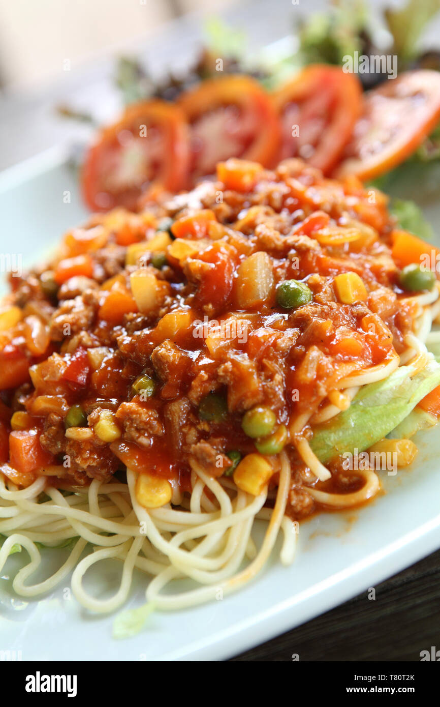 spaghetti beef bolognese Stock Photo Alamy