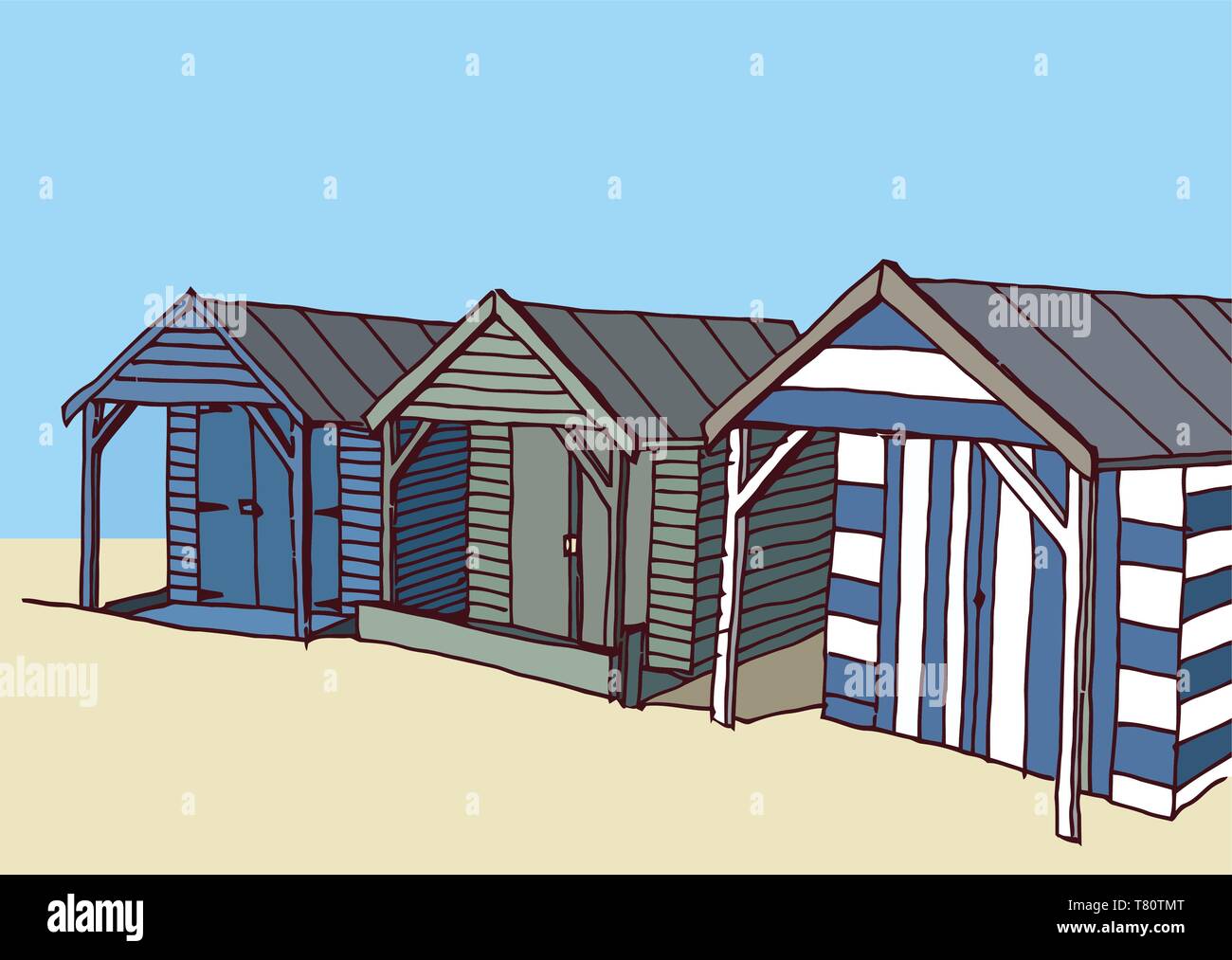 Beach Huts Hand Drawing Vector Stock Vector Image Art Alamy Beach Huts Hand Drawing Vector Stock Vector Image Art Alamy