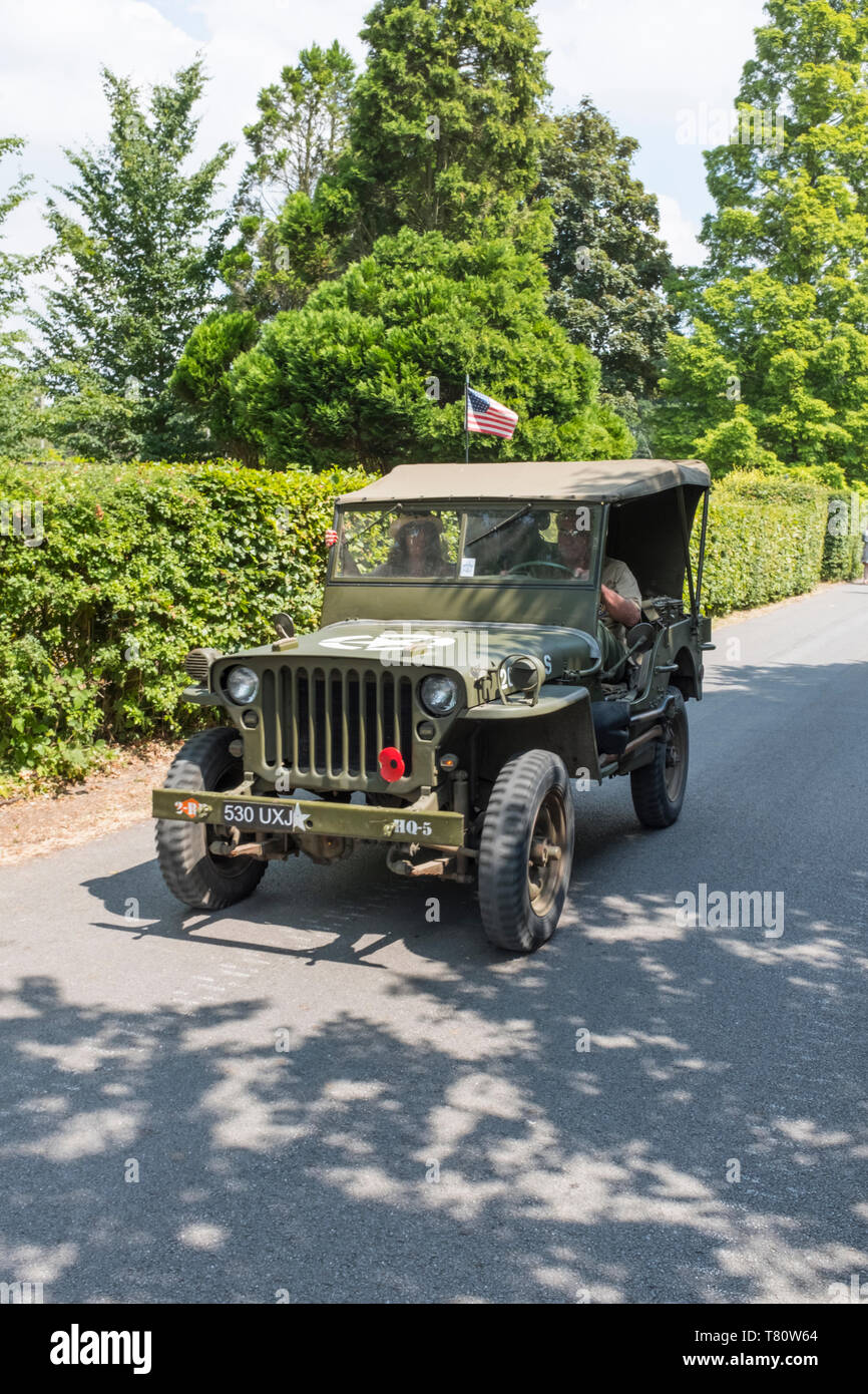 Willys Jeep, Woodhall Spa 1940s world war two re-enactment weekend. Stock Photo