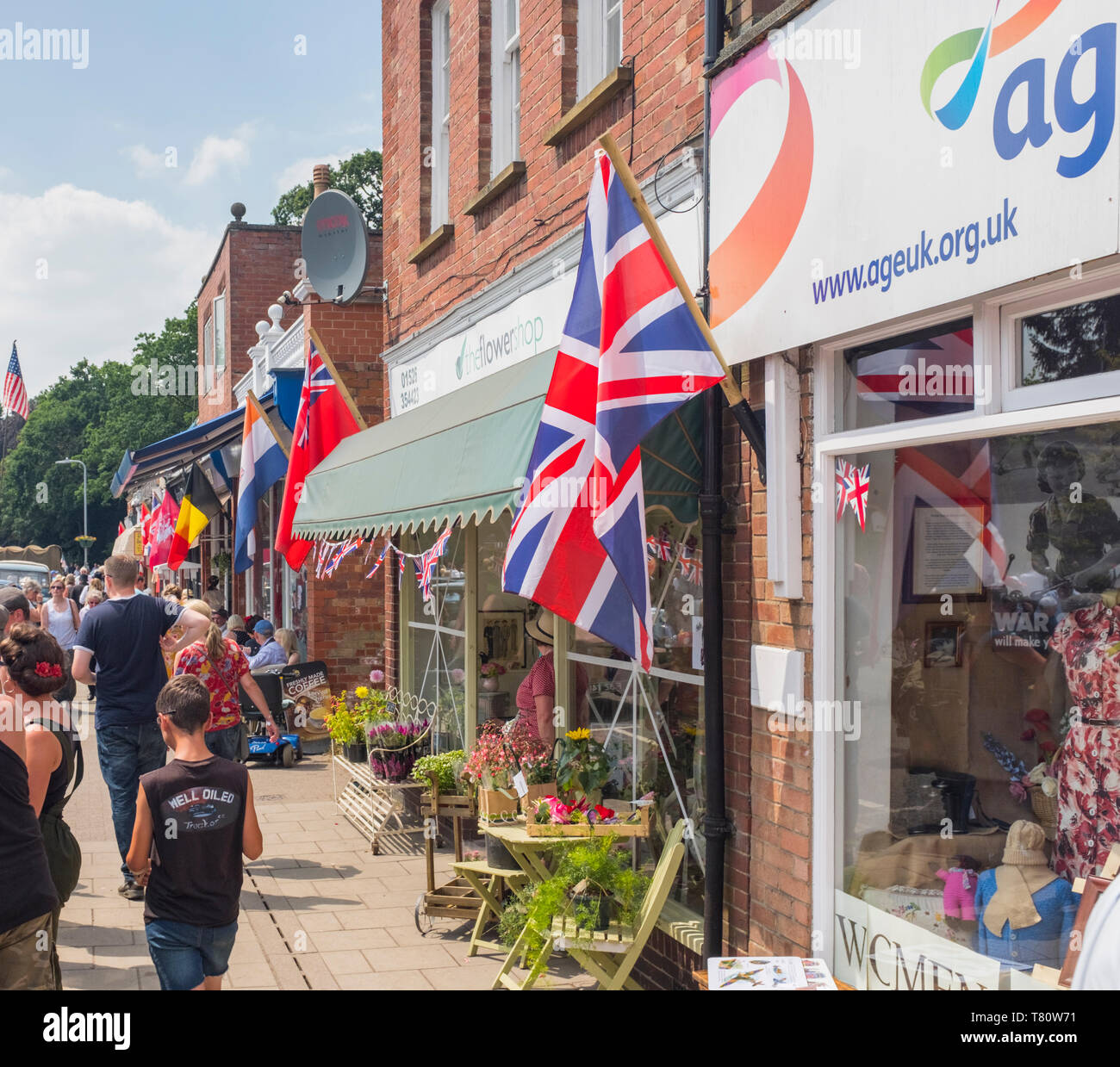 Shop window dressed and taking on a ww2 authentic look, during the
