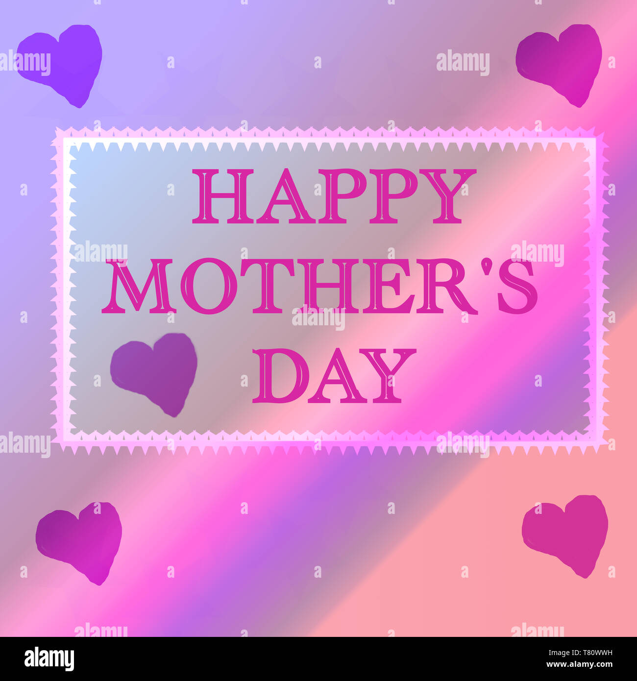 Beautiful greeting card for Mother's day in pink and blue color with ...