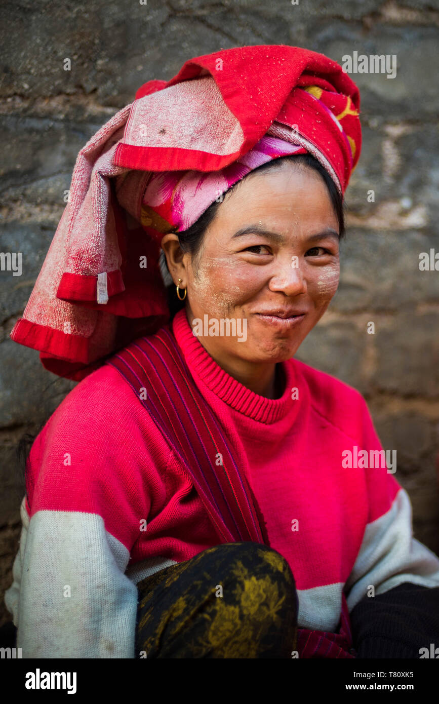 Portrait taken at Pindaya food market, Shan State, Myanmar (Burma), Asia Stock Photo