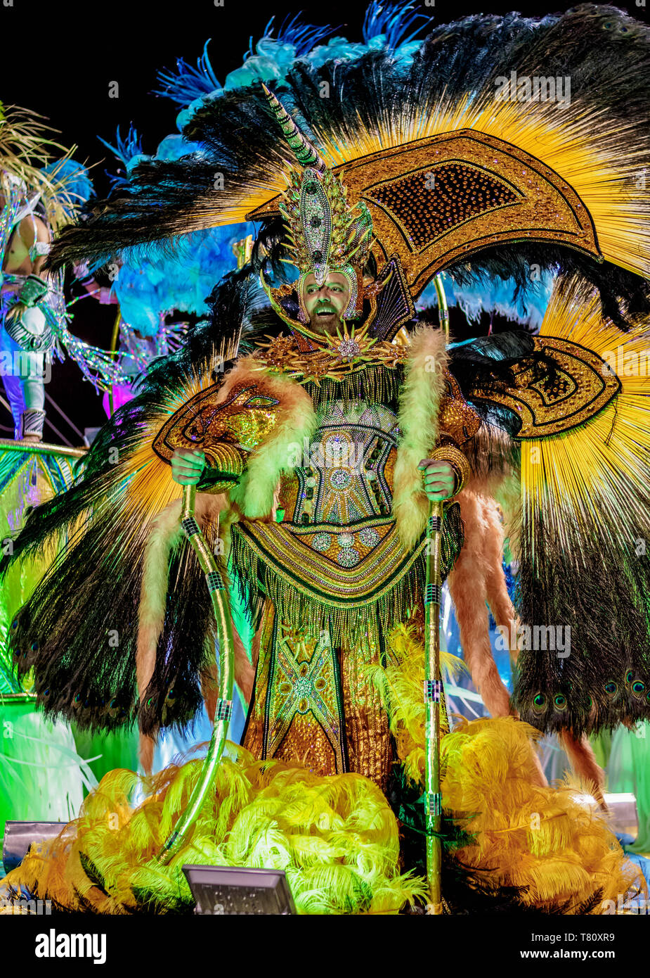Samba Dancer at the Carnival Parade in Rio de Janeiro, Brazil, South America Stock Photo