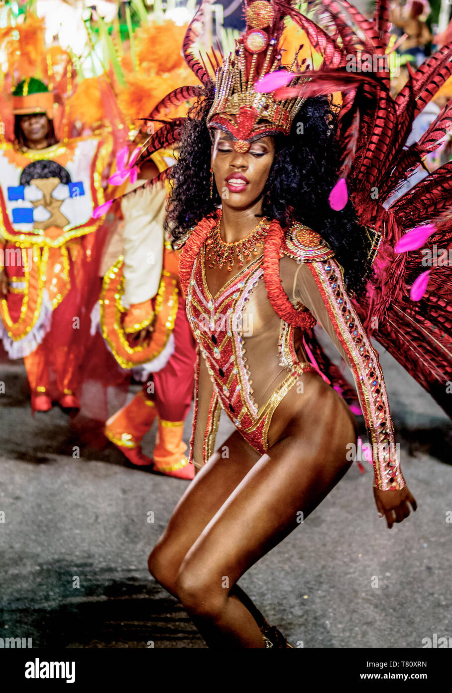 Samba Dancer at the Carnival Parade in Rio de Janeiro, Brazil, South America Stock Photo