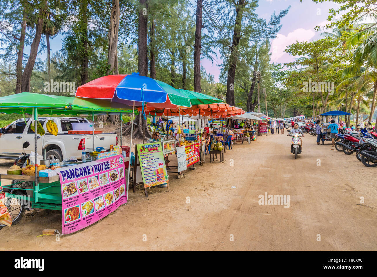 Food stalls at Surin beach in Phuket, Thailand, Southeast Asia, Asia Stock Photo