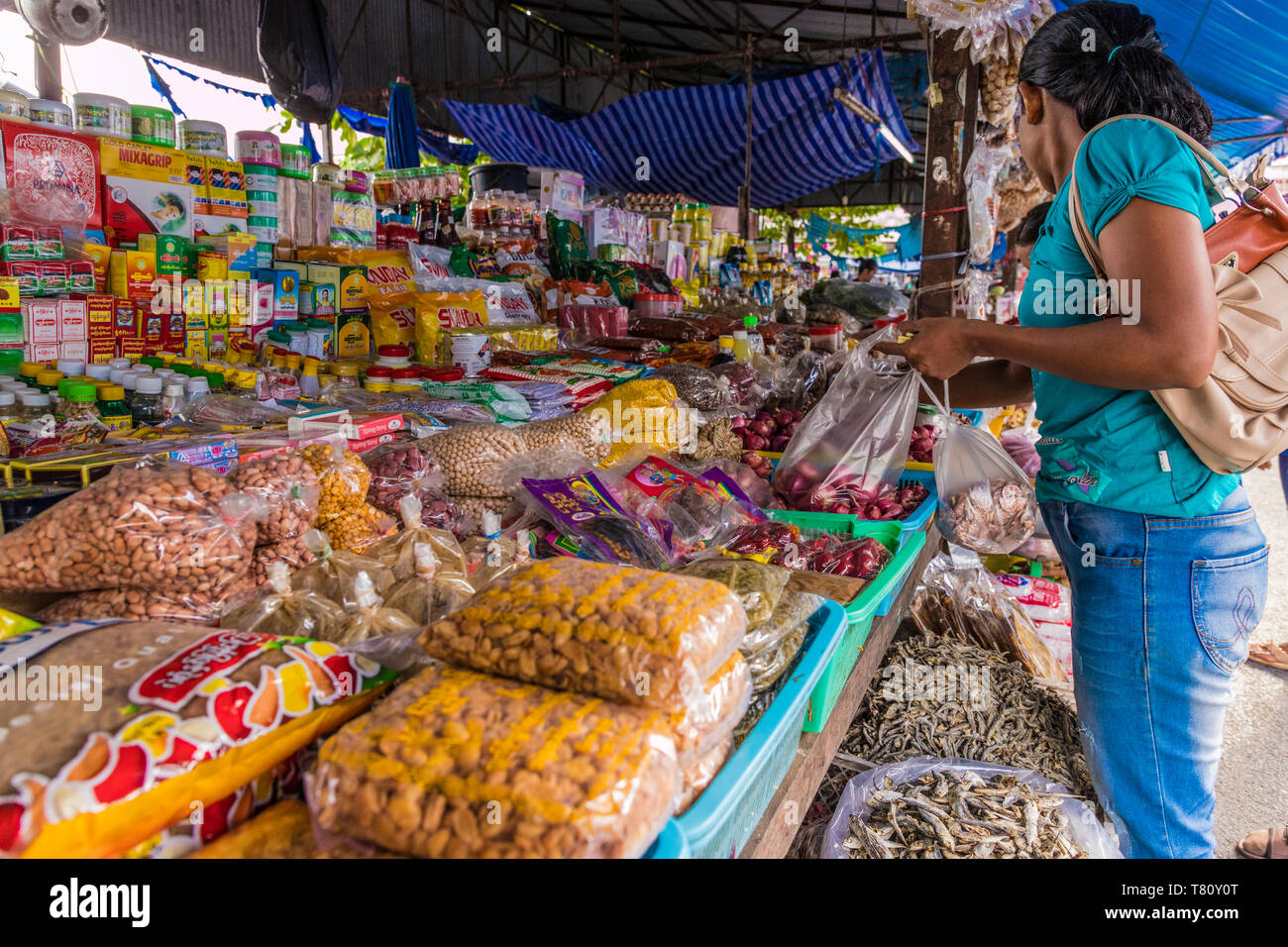 A colourful stall at the 24 hour local market in Phuket Town, Phuket, Thailand, Southeast Asia, Asia Stock Photo