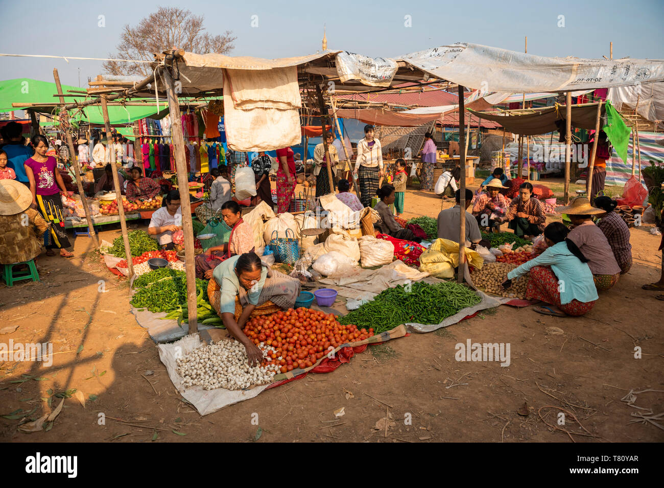 Ywama Market, Inle Lake, Shan State, Myanmar (Burma) Stock Photo