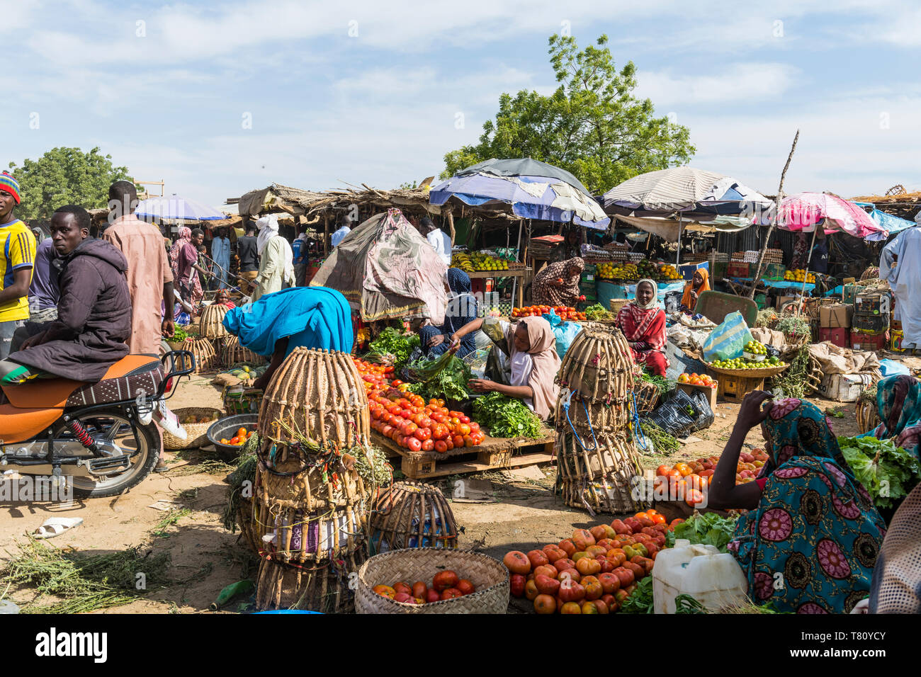 Market scene, Abeche, Chad, Africa Stock Photo