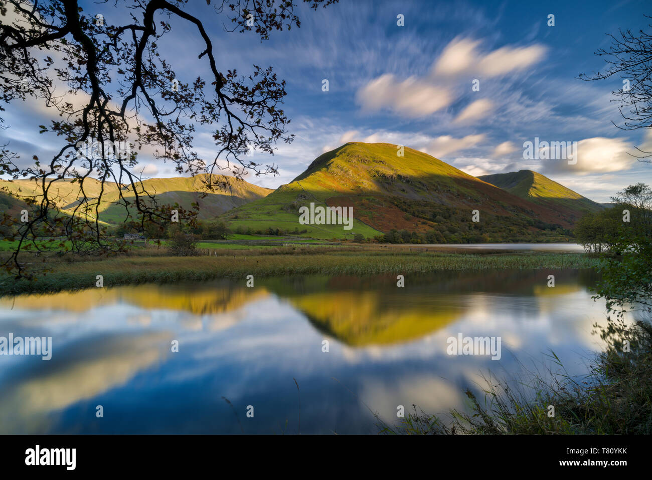 Hartstop Dodd reflected in Brothers Water, Patterdale, Lake District National Park, UNESCO World Heritage Site, Cumbria, England, UK Stock Photo