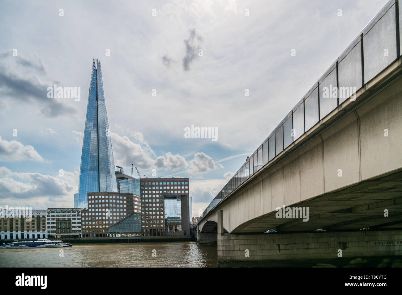 The Shard, London Bridge and The River Thames, London, England, United Kingdom, Europe Stock Photo