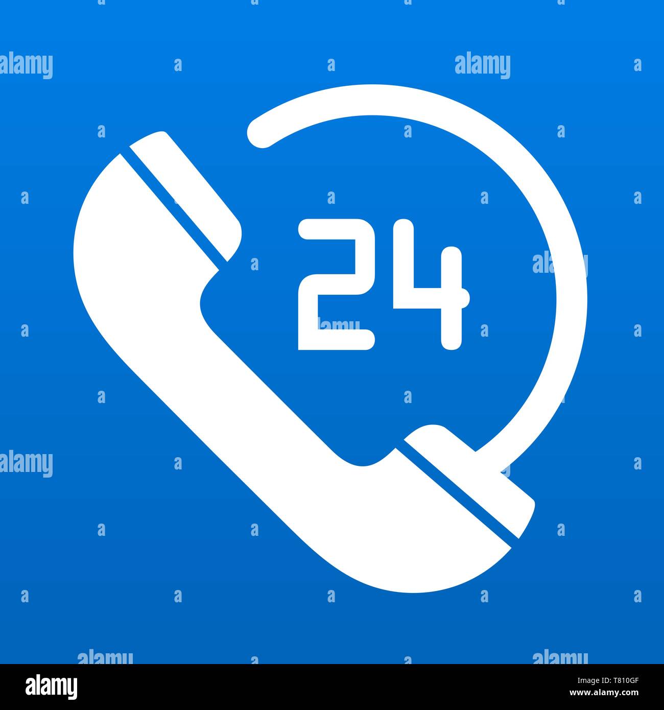 Customer support icon symbol or button for 24hours availability phone service Stock Vector