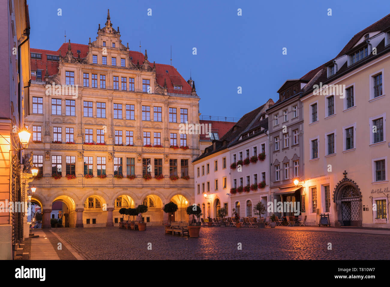 New town hall at Untermarkt Square, Goerlitz, Saxony, Germany, Europe Stock Photo