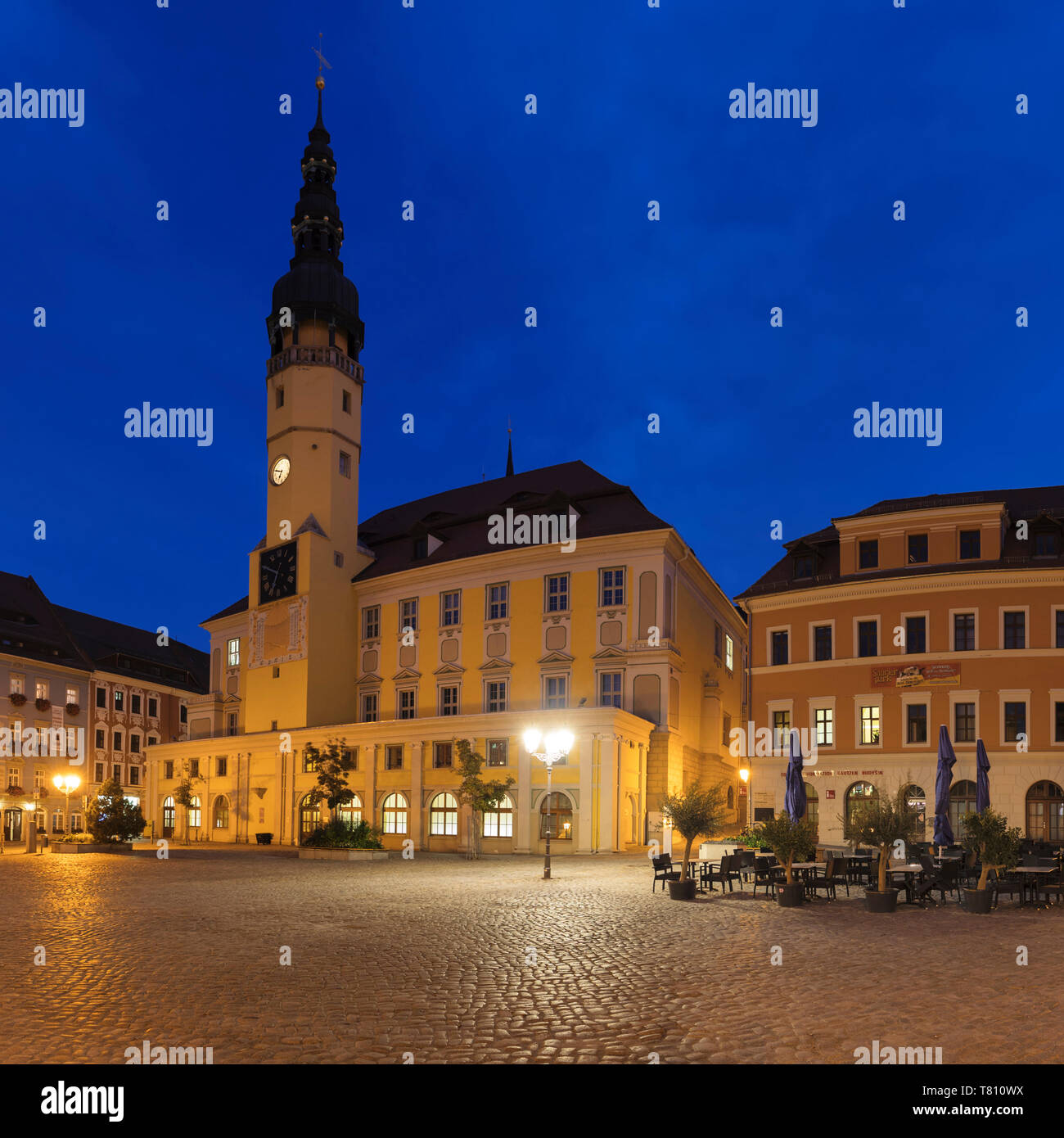Town Hall at Hauptmarkt Square, Bautzen, Upper Lusatia, Saxony, Germany, Europe Stock Photo