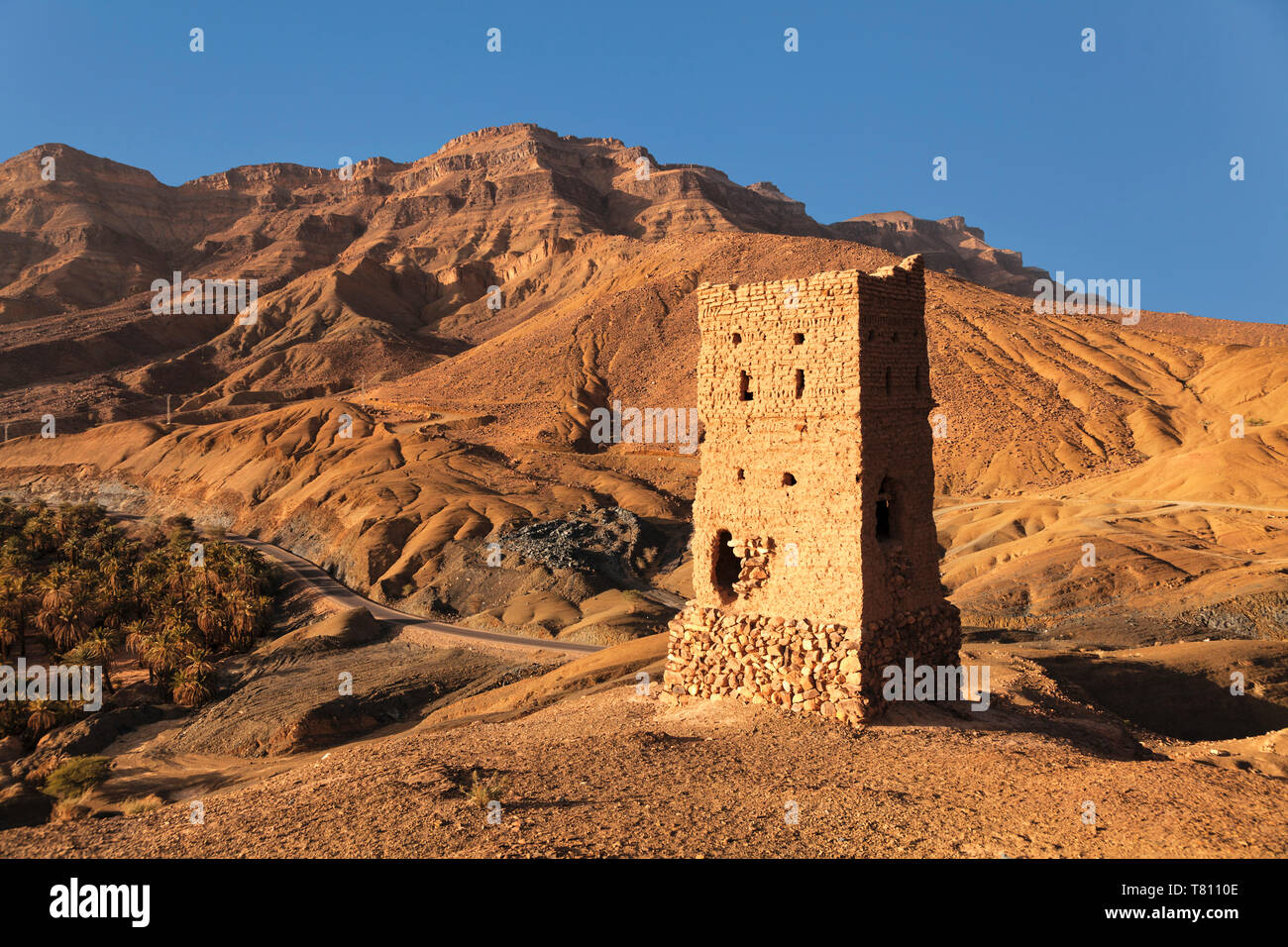 Tower, Draa Valley, Djebel Kissane Mountain, Morocco, North Africa, Africa Stock Photo