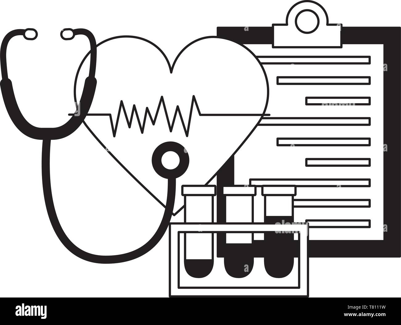 medical heart stethoscope flasks Stock Vector Image & Art - Alamy