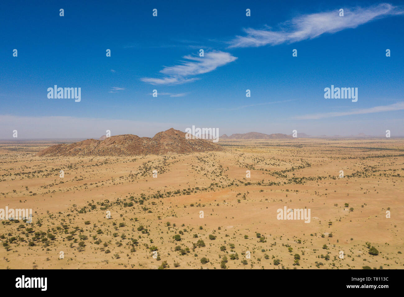 Aerial of the Sahel, Chad, Africa Stock Photo