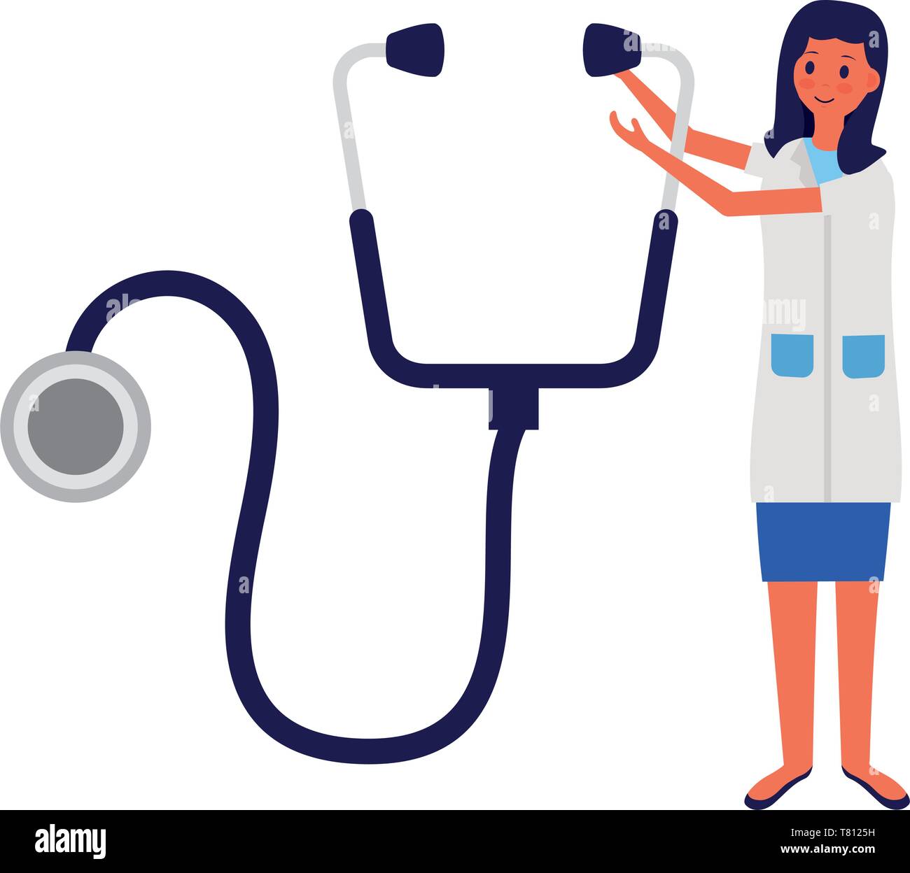 woman doctor stethoscope Stock Vector Image & Art - Alamy