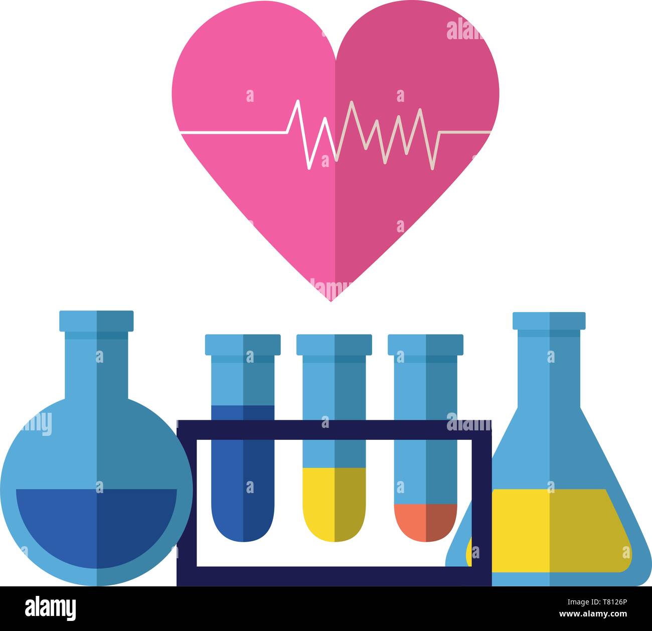 Medical Instrument Signage medical flasks beaker heartbeat Stock Vector Image & Art - Alamy