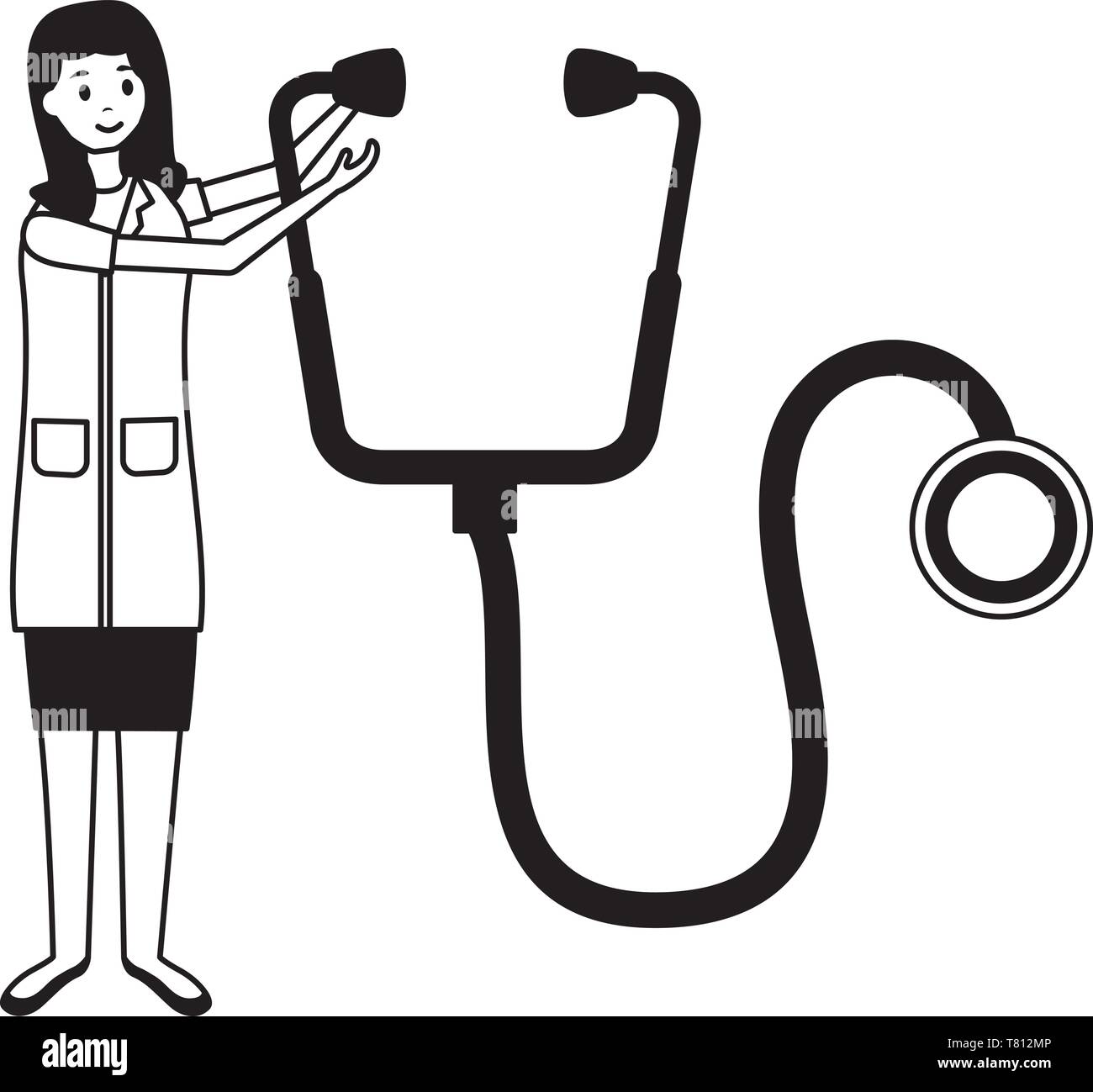 woman doctor stethoscope Stock Vector Image & Art - Alamy