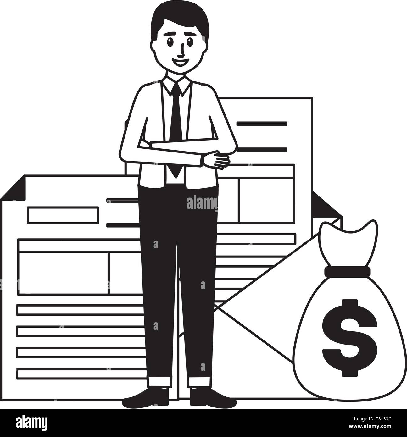 businessman money bag Stock Vector Image & Art - Alamy